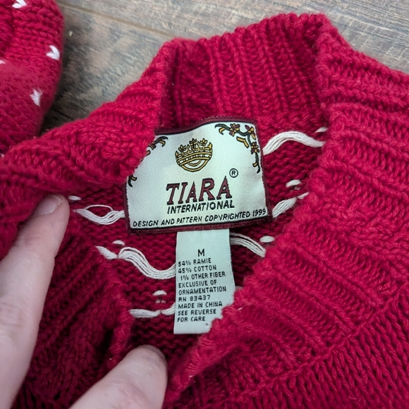 Vintage Embroidered Snowman Penguin Christmas Sweater Fair Isle - Picture 6 of 10